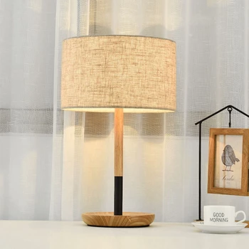 

Nordic Modern Minimalist Bedroom Bedside Warm Nursing Solid Wood Creative Office Led Table Lamps for Room Desk Lamp