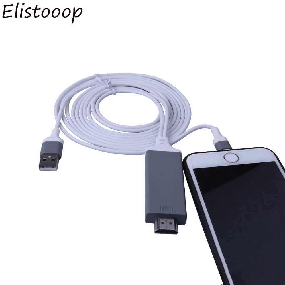 8 контактный HDMI кабель с подсветкой для AVHDMI / HDTV TV цифровой адаптер iPhone X plus 7 Plus 6 6s