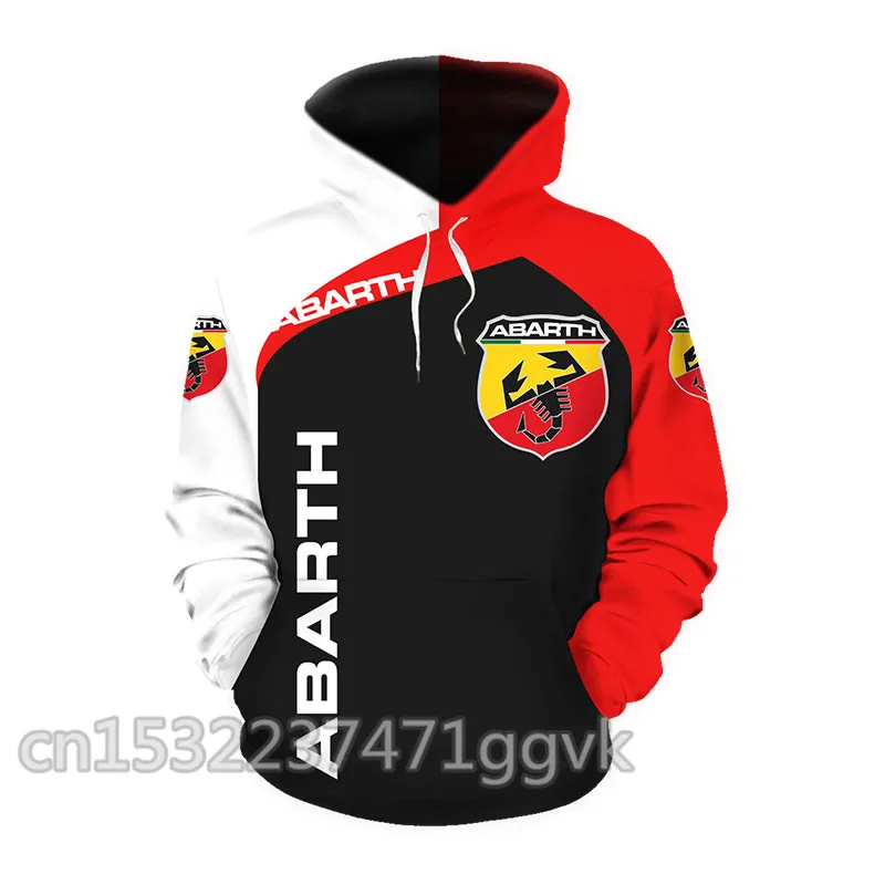 Sudaderas con capucha de los hombres automóvil Abarth diseño de logotipo sudadera de Primavera de otoño de los hombres Sudadera con capucha hip hop harajuku moda Casual con capucha chándal