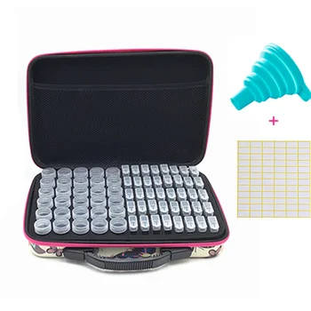 

New 70 Bottles Diamond Painting Box Tool Container Storage Box Carry Case Holder Hand Bag Zipper Design Shockproof Durable