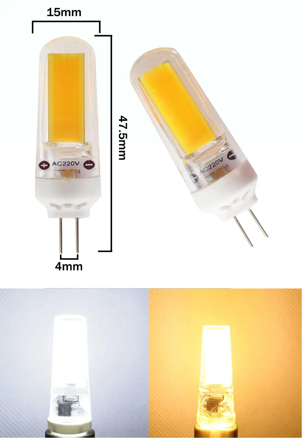 Мини G4 светодиодный 12 В DC AC 220 В лампа COB светодиодный светильник 1,5 Вт 2 Вт 3W 4 Вт светильник с регулируемой яркостью 360 Угол луча люстра светильник заменить галогенную лампу