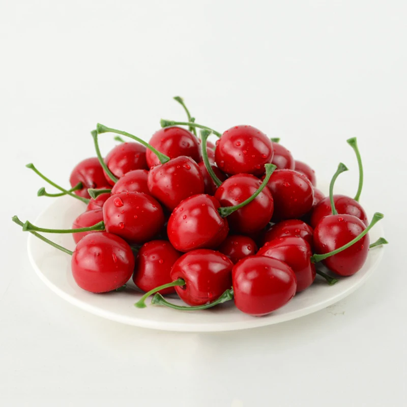 50 шт. искусственная вишня поддельные фрукты еда кухня домашний дисплей фотографы