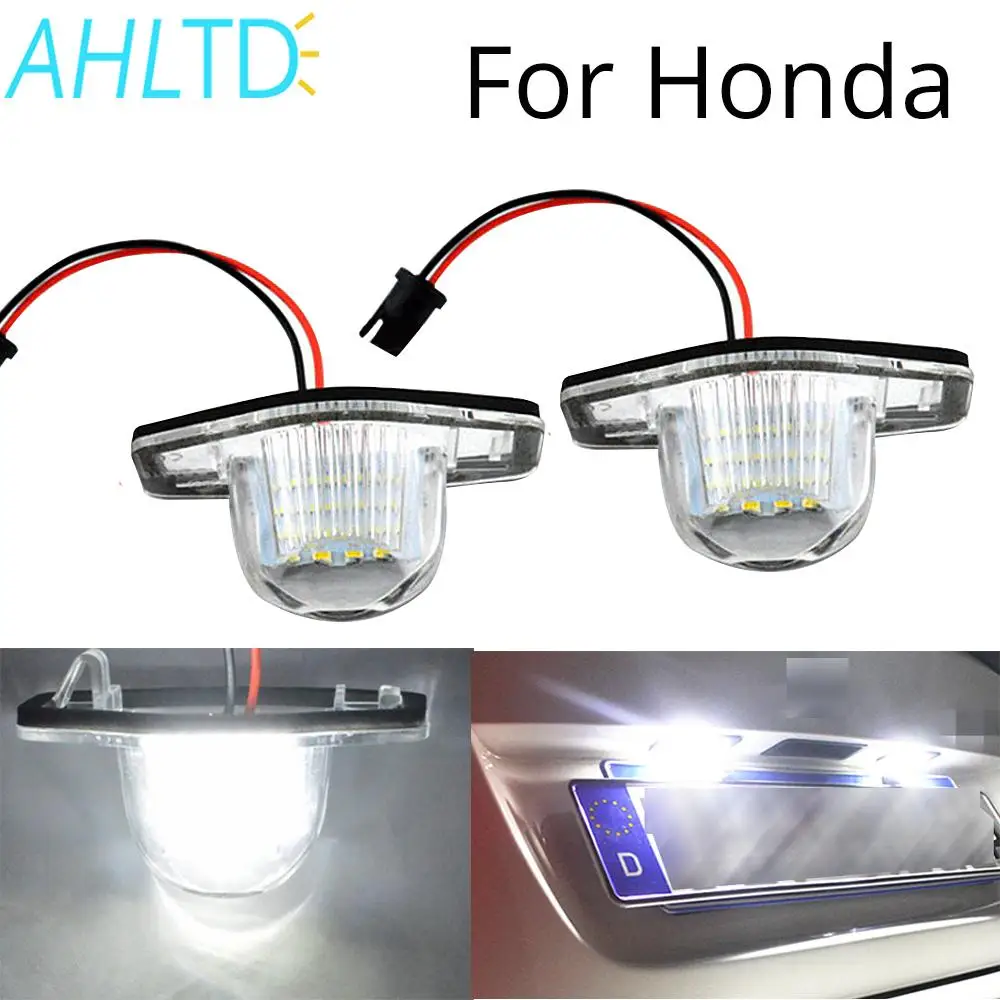 

2PCS Car LED License Plate For Honda Lights Direct Fit For Acura TL TSX RDX CIVIC DC 12V 6500K White Long Life Water proof lamp