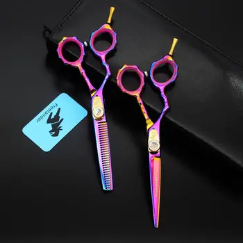 

5.5 inch Professional Hair Scissors Left Hand Japan Steel 440C Barber Hairdressing Scissors Cutting Shears Thinning Scissors