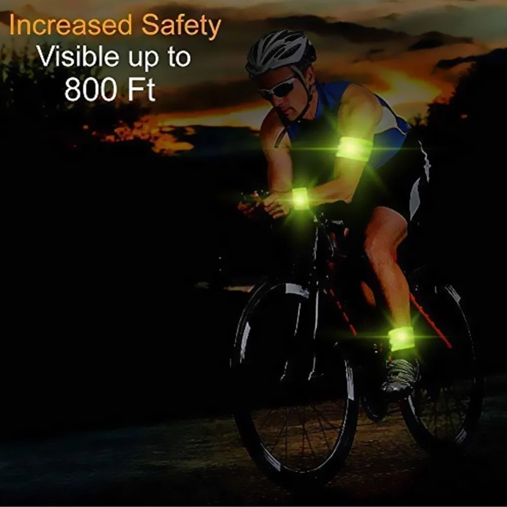 Светоотражающая лента эластичная повязка на руку браслет лодыжки светоотражающие полоски на ногу безопасный отражатель ременные крепления для ночного бега прогулки на велосипеде