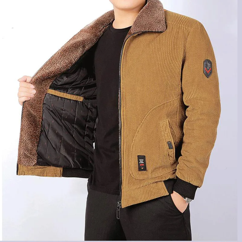 Winter Jacket Men Thick Warm Corduroy Cotton Parkas Men Casual Loose Turn Down Collar Multi Pockets parkas hombre invierno Winter Jacket Men Thick Warm Corduroy Cotton Parkas Men Casual Loose Turn Down Collar Multi Pockets parkas hombre invierno