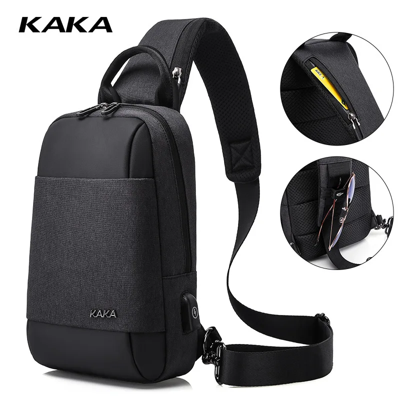 

New Products Men's Chest Pack Casual Running Sports Single-shoulder Crossbody Bag Trend of Fashion Waterproof Oxford Bag Factory