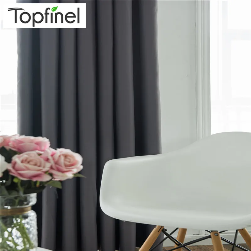 Topfinel Роскошные современные Шторы для гостиной Одноцветнные толстые затемнение
