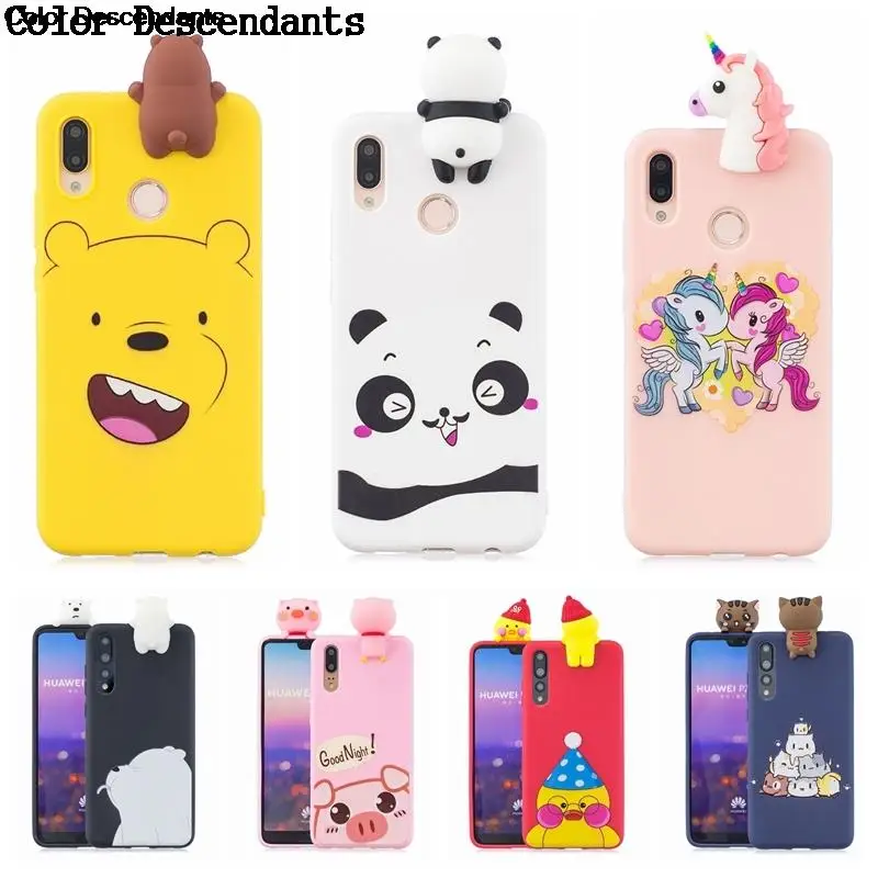Etui Huawei P20 Lite Custodia Cover Su Huawei P20 Pro 3D Orso Panda Unicorno Custodia In Silicone Per Funda Huawei P20 Lite Custodia Telefono Tok