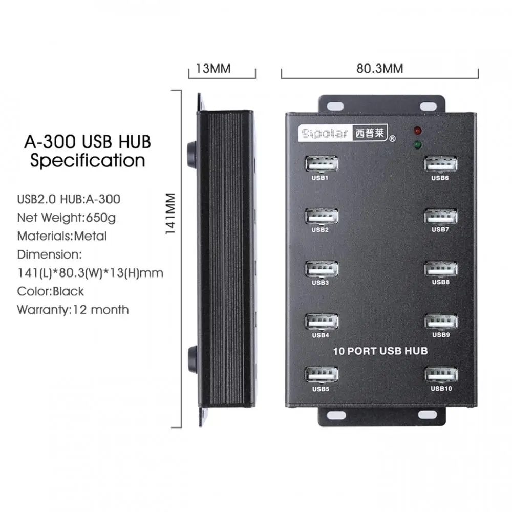 velocidade industrial do cubo usb2.0 do metal