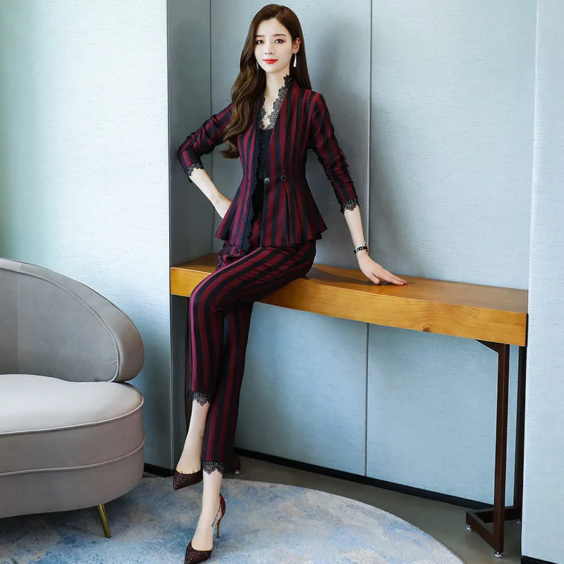 

Fashion 2019 Early Autumn New Style Wear Elegant Goddess-Style by Age Set Modern And Trendy/women Two-Piece Pants Western Style