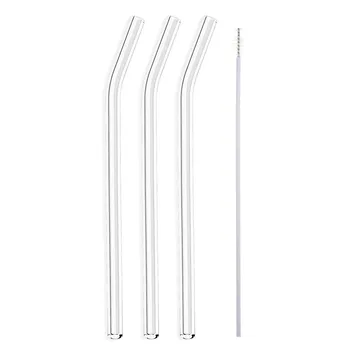 

3PCS Drinking Straws High Quality Long Reusable Glass Smoothie Straw Drinking Straws for Milkshakes Frozen Drink Bar Straws