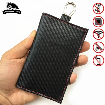 

Carbon fiber Faraday Keys RFID Signal Blocker Case Anti Theft Bags Keyless Entry Car Key Fob Protector for Privacy Protection
