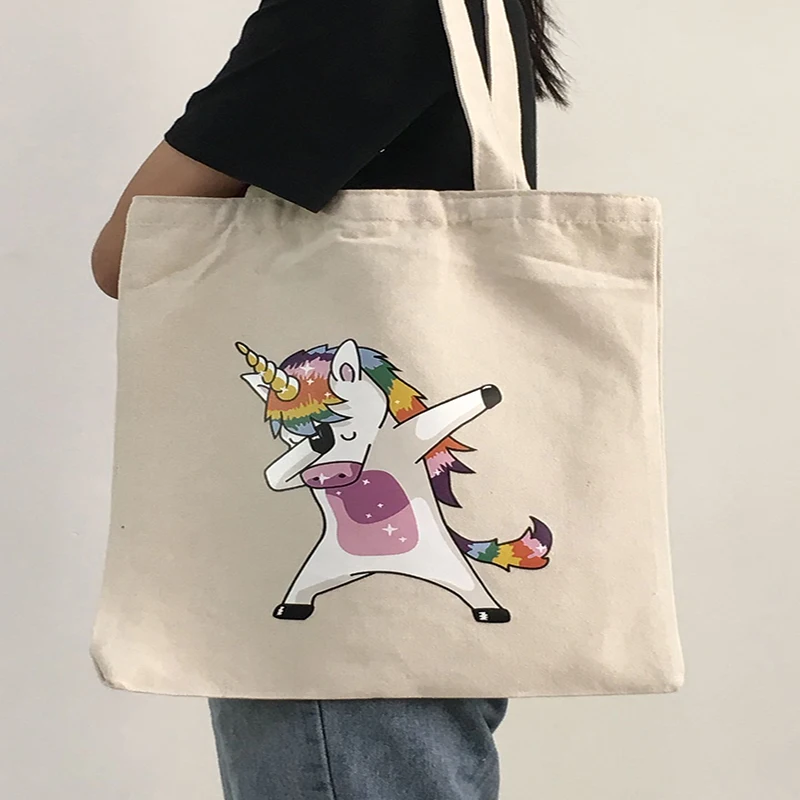 

Canvas Tote Bag Female Eco Foldable Shopping Bag Daily Use Foldable Handbag Large Capacity Canvas Tote For Women bolsas de tela
