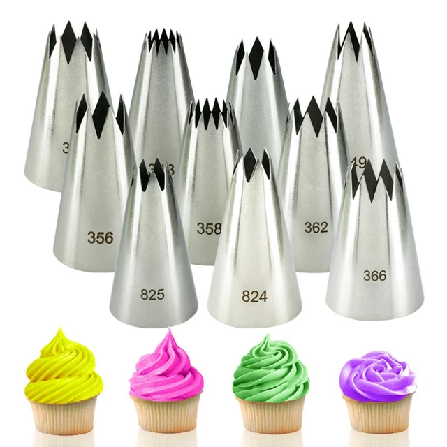 Nyílt Csillag Hegy Krém Cupcake Tészta Fúvókák Torta Díszítő Jegesedés Csövek Tippei Sütőeszközök