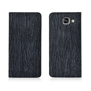 

Bark Pattern Genuine Leather Magnetic Flip Phone Case For Samsung Galaxy A5 2017/Samsung Galaxy A3 2017 Phone Cover Card Holder