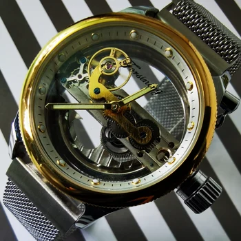 

Forsining Automatic Mechanical Watches Bridge Wristwatch Hollow Male Clock Skeleton Sport Men Watch Military Relogio Masculino