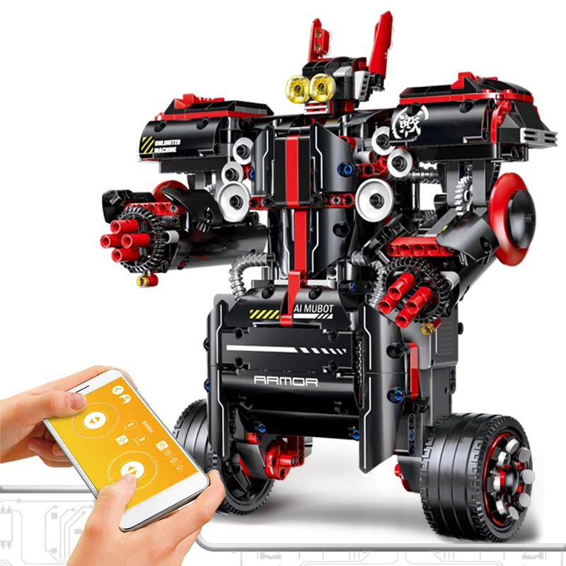 

806PCS App Control Voice Control Robot Blocks Compatible Technic RC Robot Model Building Blocks Bricks Toys for Children