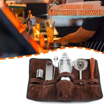 

Cocktail Shaker Stainless Steel Mixer Bartender Drink Strainer Jigger Kit