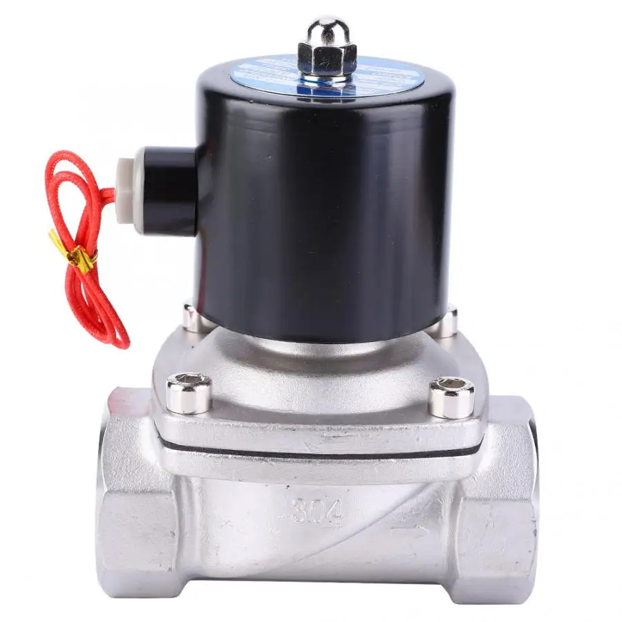 Из нержавеющей стали прямой тип нормально закрытый электромагнитный клапан для воздух вода масло Газ AC220V 2S350-35