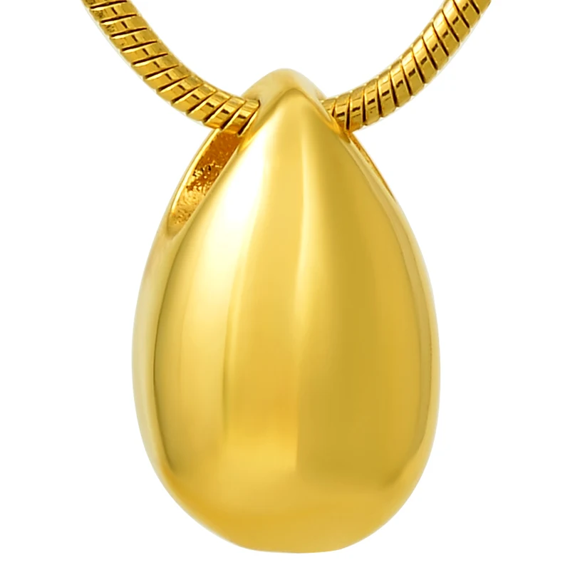 KLHG1 милые крошечные каплевидные урна для кремации; Бижутерия Ожерелье Подвеска пепел памятные урны для женщин/девушек - Окраска металла: Gold color