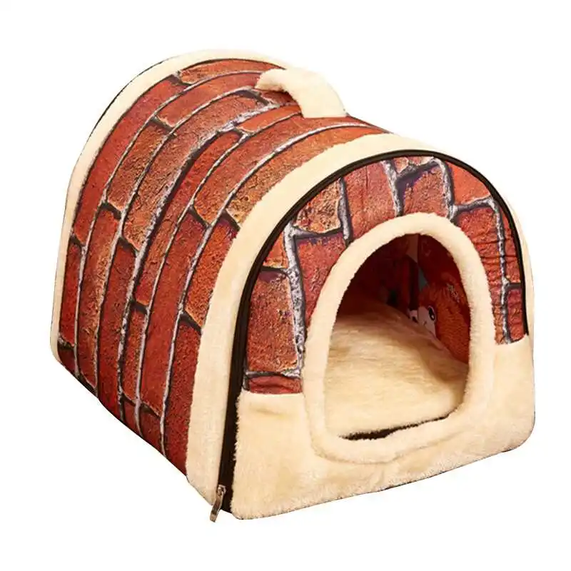As The Picture Pet Dog House Nest With Mat Foldable Pet Dog Bed Cat Bed House For Small Medium Dogs Travel Kennels For Cats Pet Products - Цвет: As The Picture