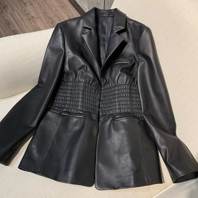 ladies genuine leather blazer women real sheepskin blazer real lamb