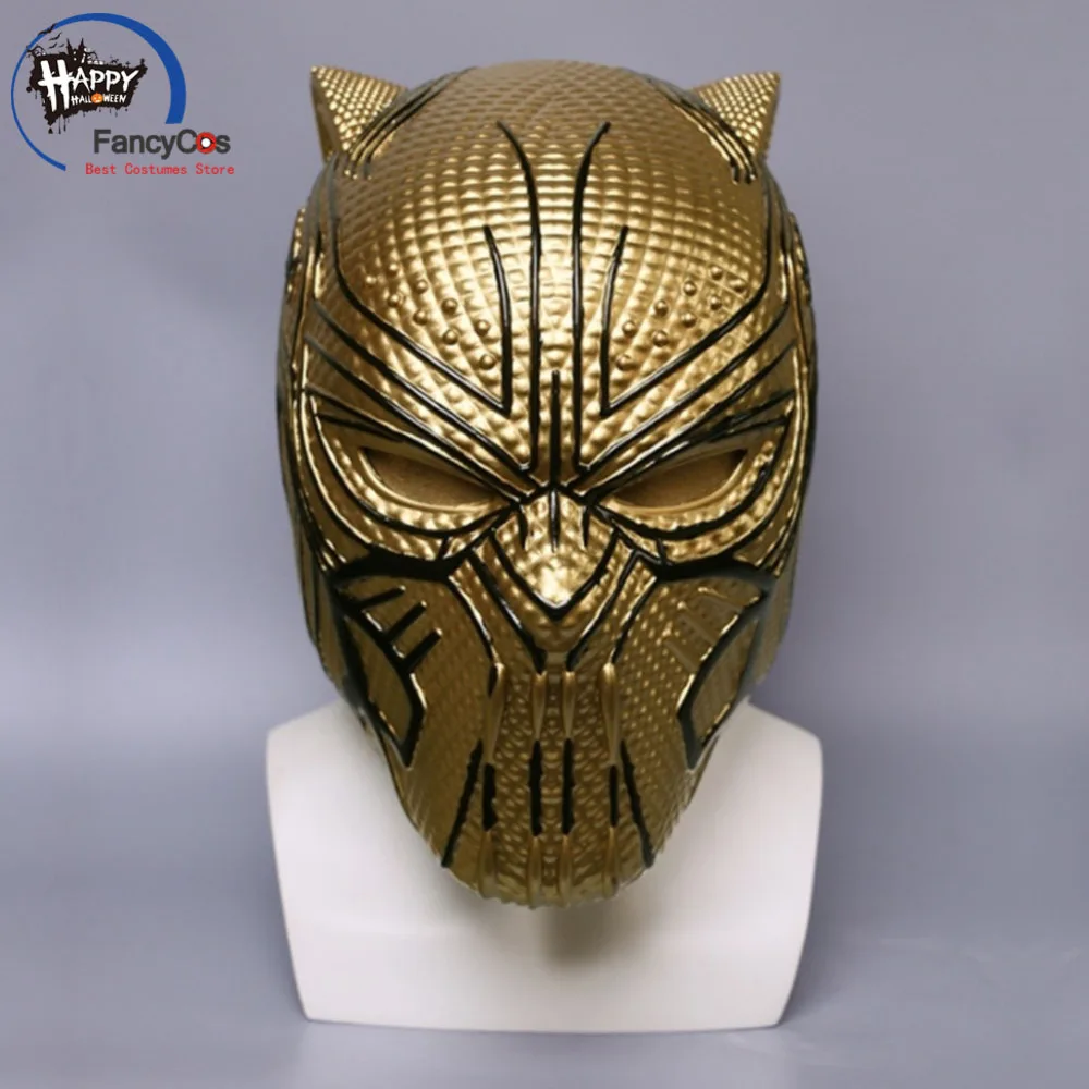 Маска для косплея по мотивам фильма золотисто-черный пантеры Erik Killmonger Panthera Pardus