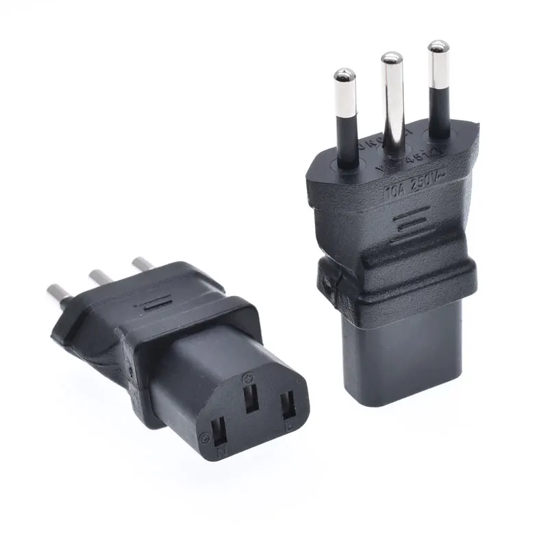 Переходник для итальянского разъема 10A250V Круглый 3-контактный тип L в C13 |