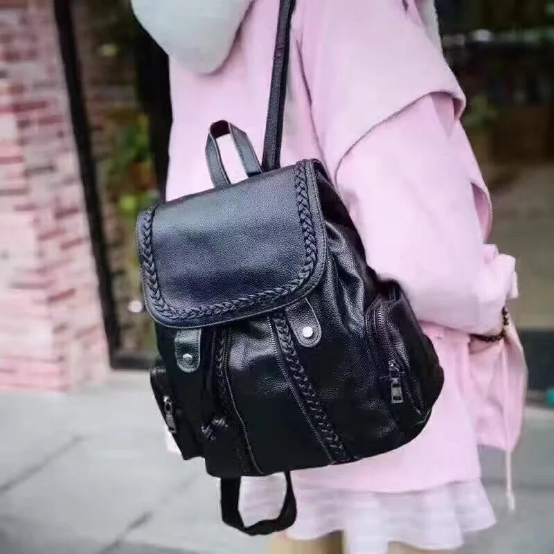 

2019 Korean-style New Style Backpack Full-grain Leather Versatile Casual Backpack