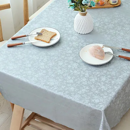 Rose light gray Роза ПВХ водонепроницаемая маслостойкая Скатерть кухонные аксессуары для дома Прямая Праздничная Скатерть украшения - Цвет: Rose light gray