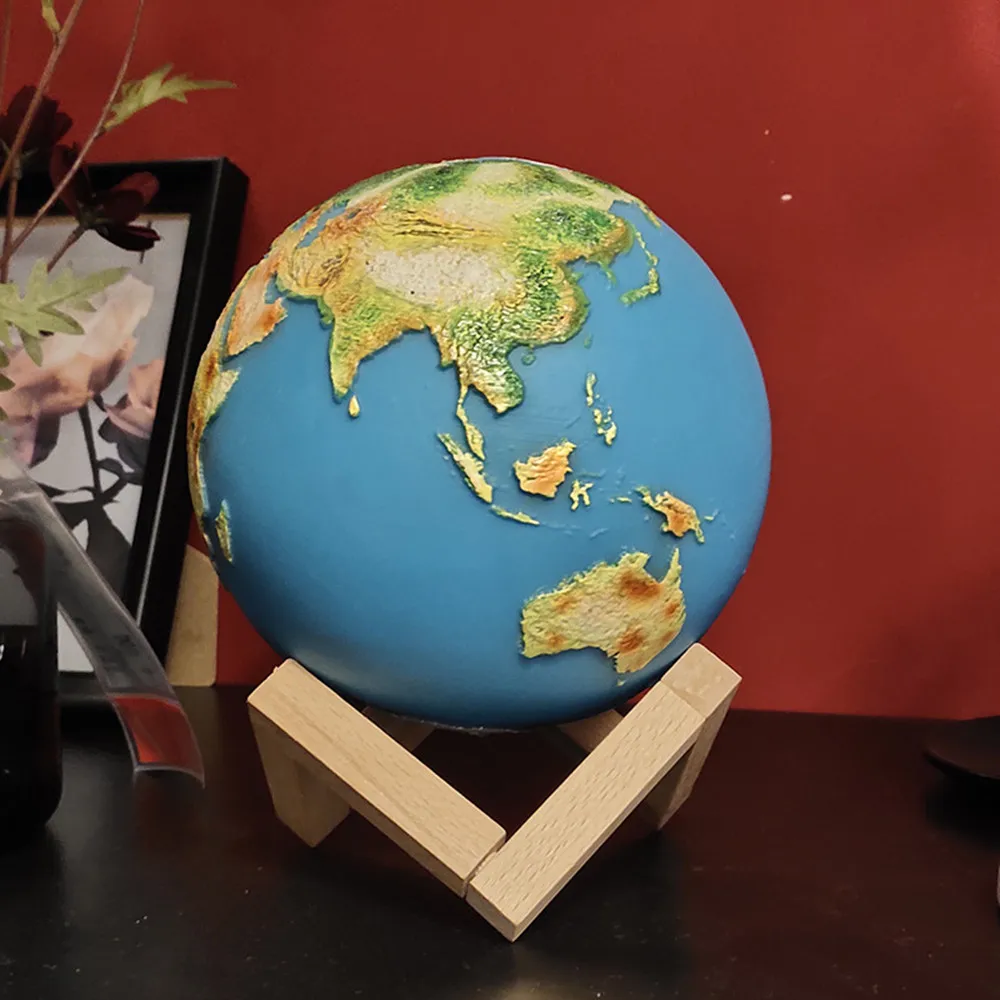 

3D Creative Colorful Print Earth Lamp 15CM USB Rechargeable Moon Lamp LED Night Light Home Decor Christmas Gift