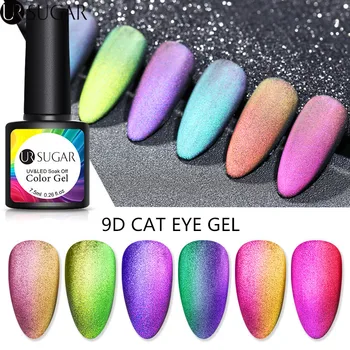 

UR SUGAR 9D Chameleon Cat Eye Nail Gel Matte Effect Magnetic UV Gel Varnish Soak Off UV Gel Nail Polish Gel DIY Black Base Need