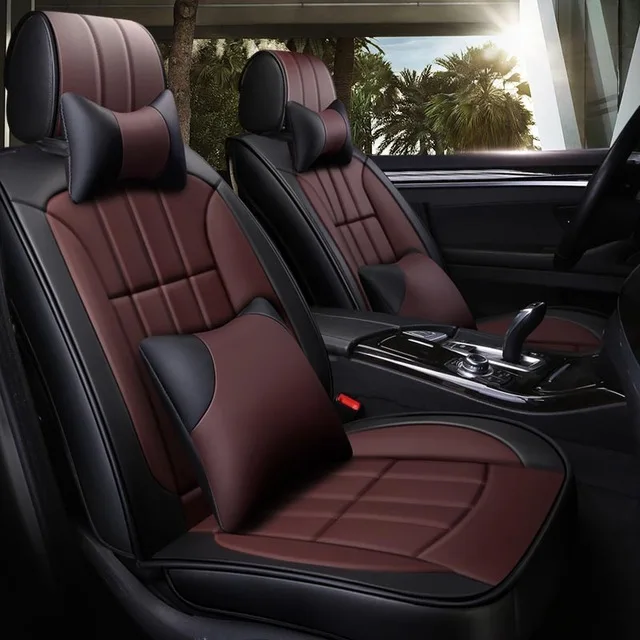 Новые роскошные кожаные чехлы для сидений автомобиля для Renault megane 2 3 sandero scenic 1 2 3 символ, талисман - Название цвета: Deluxe Black Coffee