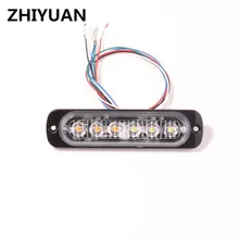 Luz Led estroboscópica de advertencia para coche, barras de luces intermitentes para parrilla de camiones, señal de cubierta, lámpara de alarma de emergencia de 12v, sincronización, 6W