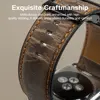 Bracelet en cuir pour Apple bracelet de montre 44mm 40mm 38mm 42 mm rétro bracelet en cuir véritable bracelet iWatch série 5 4 3 se 6 bande ► Photo 3/6