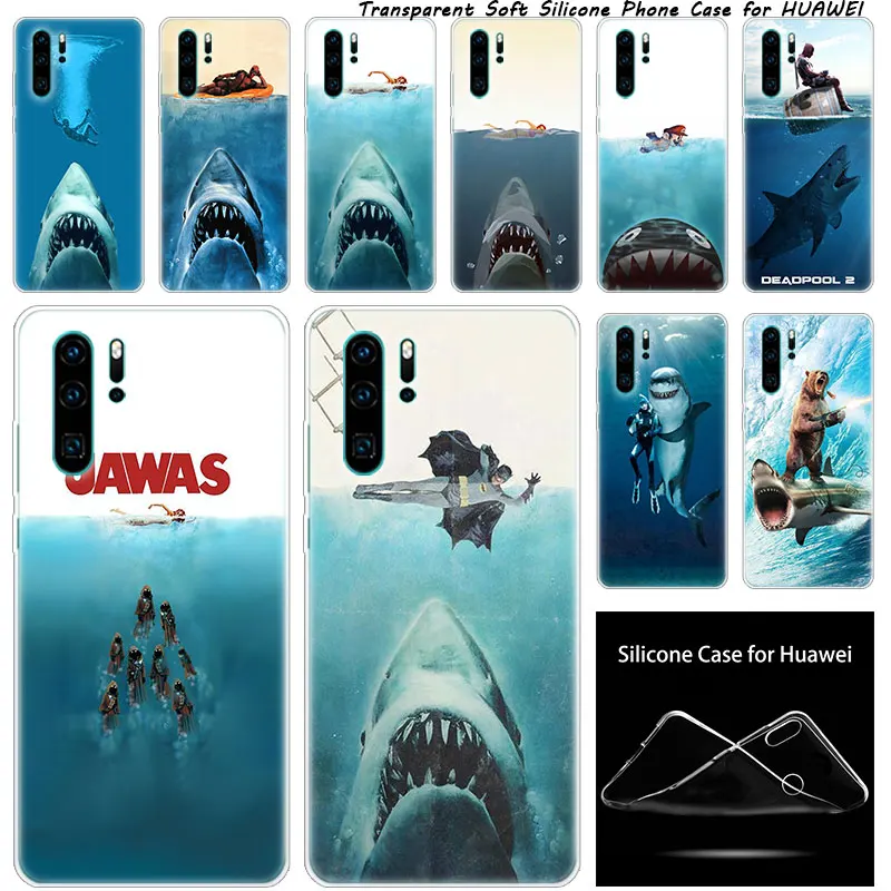 luxury Soft Silicone Case Horror whale shark for Huawei NOVA 3 3i 5 5i P20 P30 Pro P9 P10 P8 Lite 2017 P Smart Z Plus 2019 Cover | Мобильные