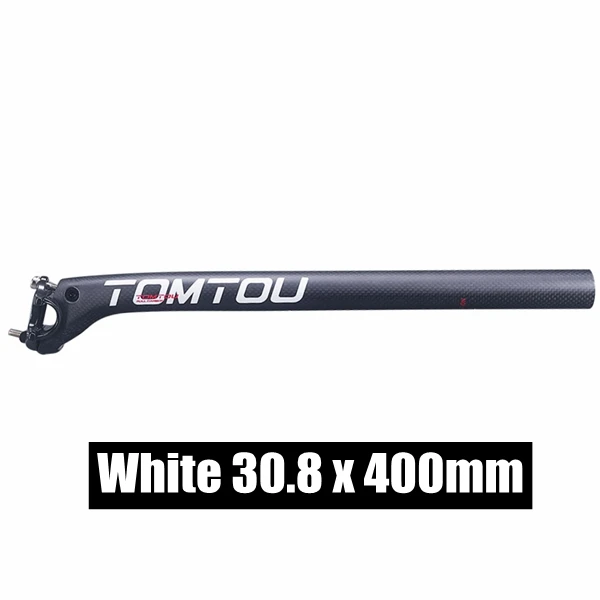 TOMTOU 3K Углеродное волокно руль для велосипеда MTB руль+ ствол+ подседельная труба для велосипеда горный части белый матовый-TW4T18 - Цвет: SeatPost 30.8MM
