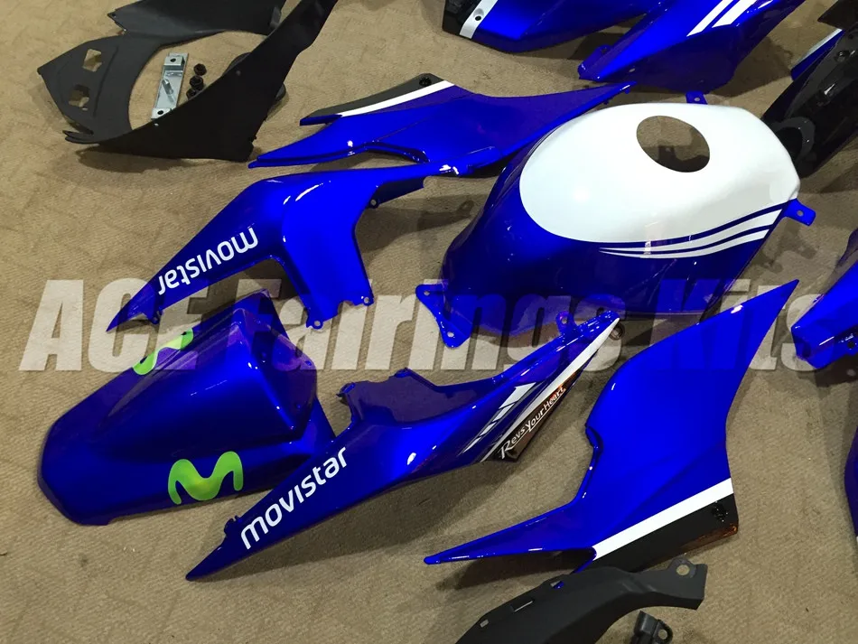 ABS Обтекатели набор подходит для Kawasaki Ninja 250 EX250 ZXR250 2008- 08 09 10 11 12 13 14 15(литья под давлением)+ крышка бака синий