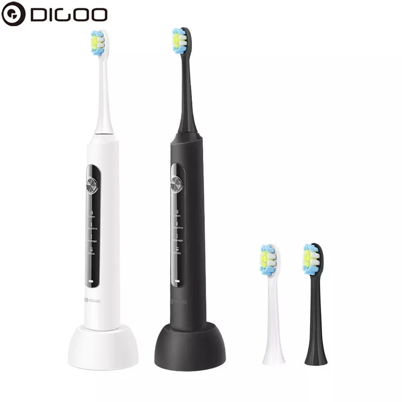 

Digoo DG-YS44 4 Brush Mode Sonic. Electric Toothbrush Smart Timer Wireless USB Rechargeable With 2 Toothbrush Head