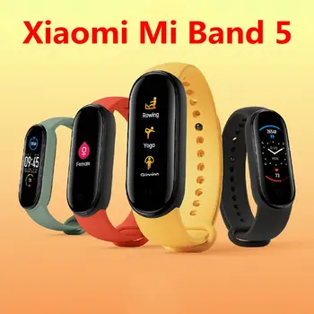 

Original Xiaomi Mi Band 5 Wristband 4 Color Heart Rate Fitness Tracker Bluetooth Sport Bracelet AMOLED Screen Miband 5