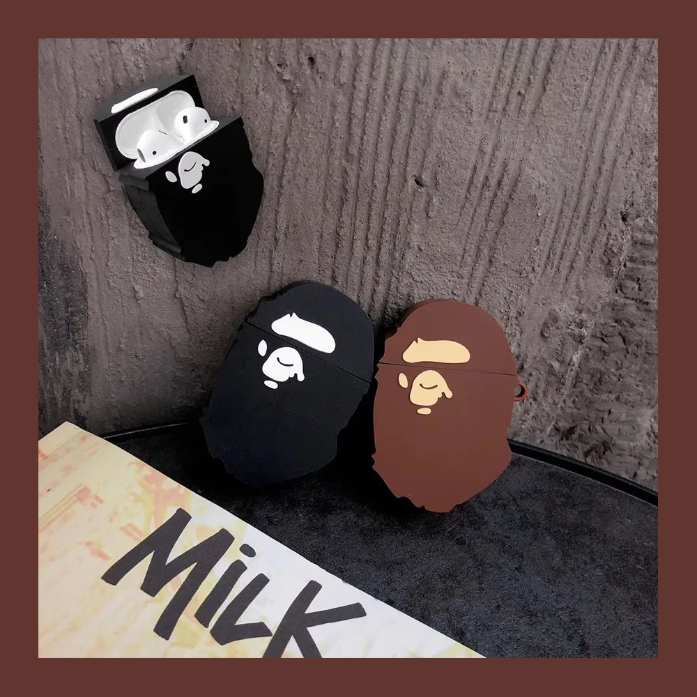 

Creative Stereo Ape-Man for Apple Airpods2 Protective Case Bluetooth Wireless Earphone Silicone Case Shatter-resistant Women's