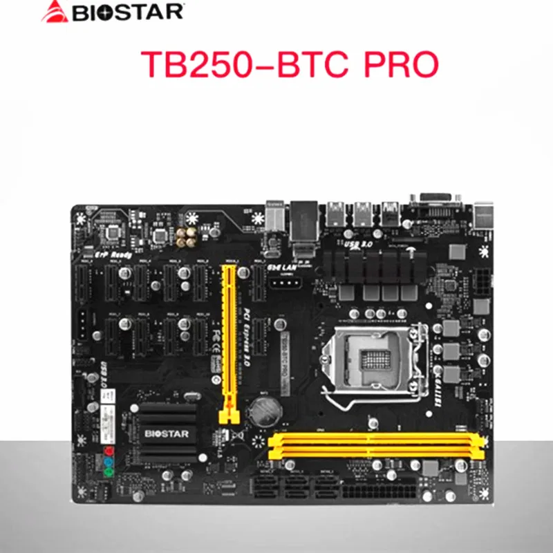 Материнская плата B250 для горных работ 10000 PRO PRO12 PCI-E поддержка 12 видеокарт LGA 1151 DDR4 |