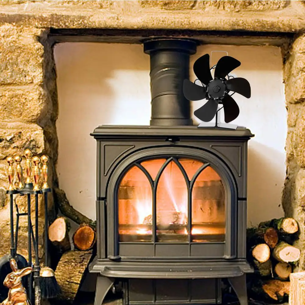 Fan Stoves Fireplace | Heat Powered Eco Stove Fan | Eco Fans Wood Stoves -  Black - Aliexpress
