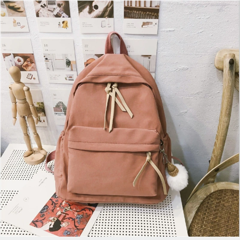 2020 New Style Backpack Ladies Backpack Solid Color Ladies Shoulder Bag  Fashion School Bag Suitable For Campus Backpack - Backpacks - AliExpress