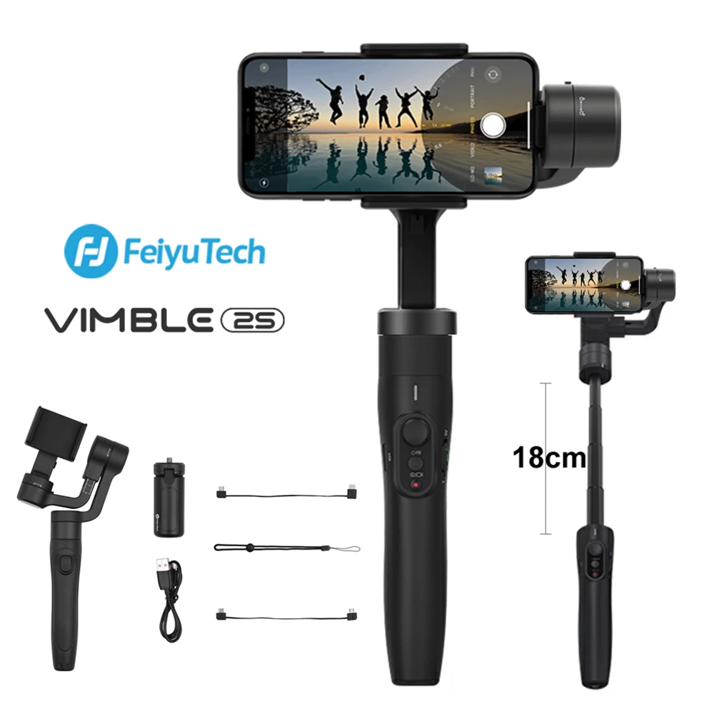  Feiyu Vimble 2S 3-Axis Handheld Gimbal Stabilizer for iPhone 11 Pro Xs Max XR X Smartphone Samsung 