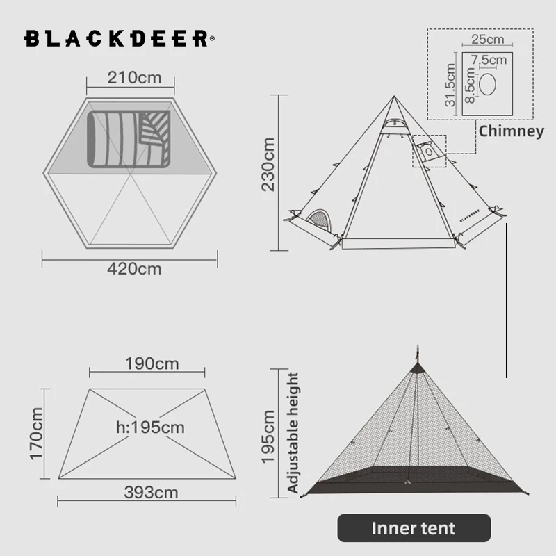Blackdeer Elf Tribe Tepee Tent Tarp 2 doors Waterproof,Double Layer Big Tent for Family Outdoor,Picnic,Camping Camping & Hiking Outdoor and Sports Tents & Shelters