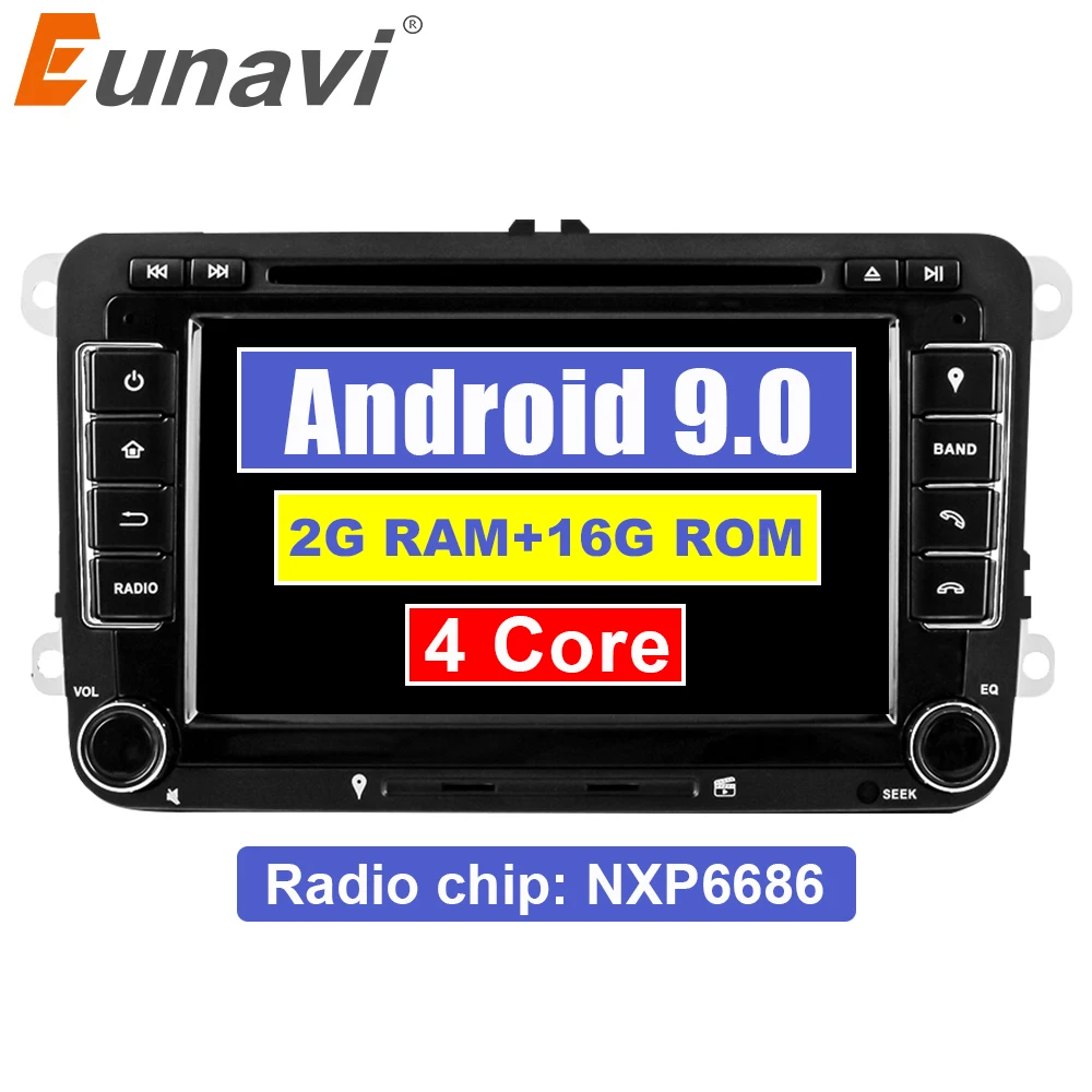 Eunavi 2 Din Android 9 0 автомобильный DVD плеер аудио радио GPS навигация для VW GOLF 6 Polo Bora JETTA B6