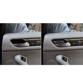 

Hot Car Inner Door Handle Bowl Cover Docoration Trim Wrist Frame Stickers Real Carbon Fiber for BMW 3 Series E46(1998-2005)