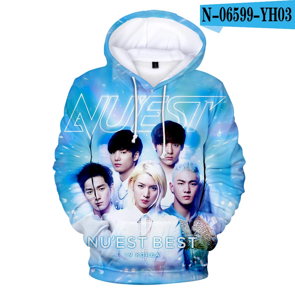 NU'EST 3D толстовки Толстовка Kpop корейский Повседневный длинный рукав мода мягкие толстовки - Цвет: Золотой